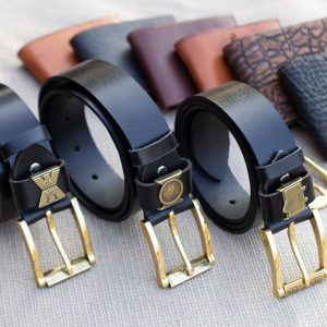 Thắt lưng nam da bò - Khóa đồng, màu đen sang trọng 13