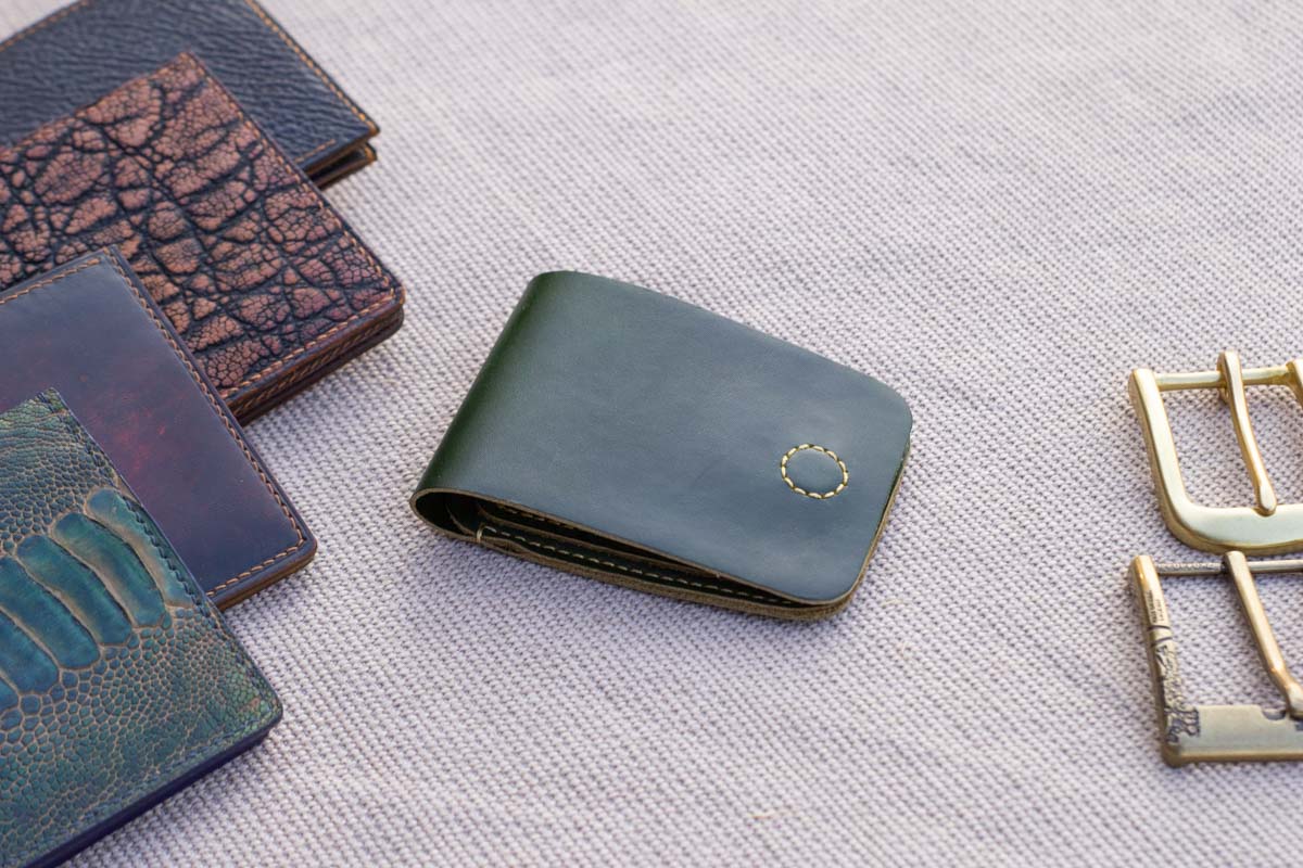 Ví sen 3 Xanh lá đậm, Pullup Leather 14 Ví sen 3 Xanh lá đậm, Pullup Leather 21