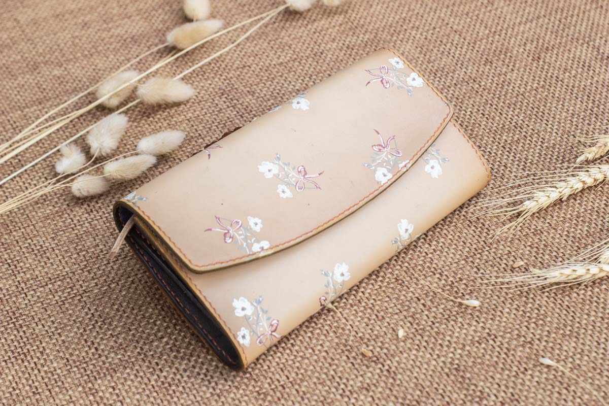 Ví cầm tay nữ handmade, in hoa 14