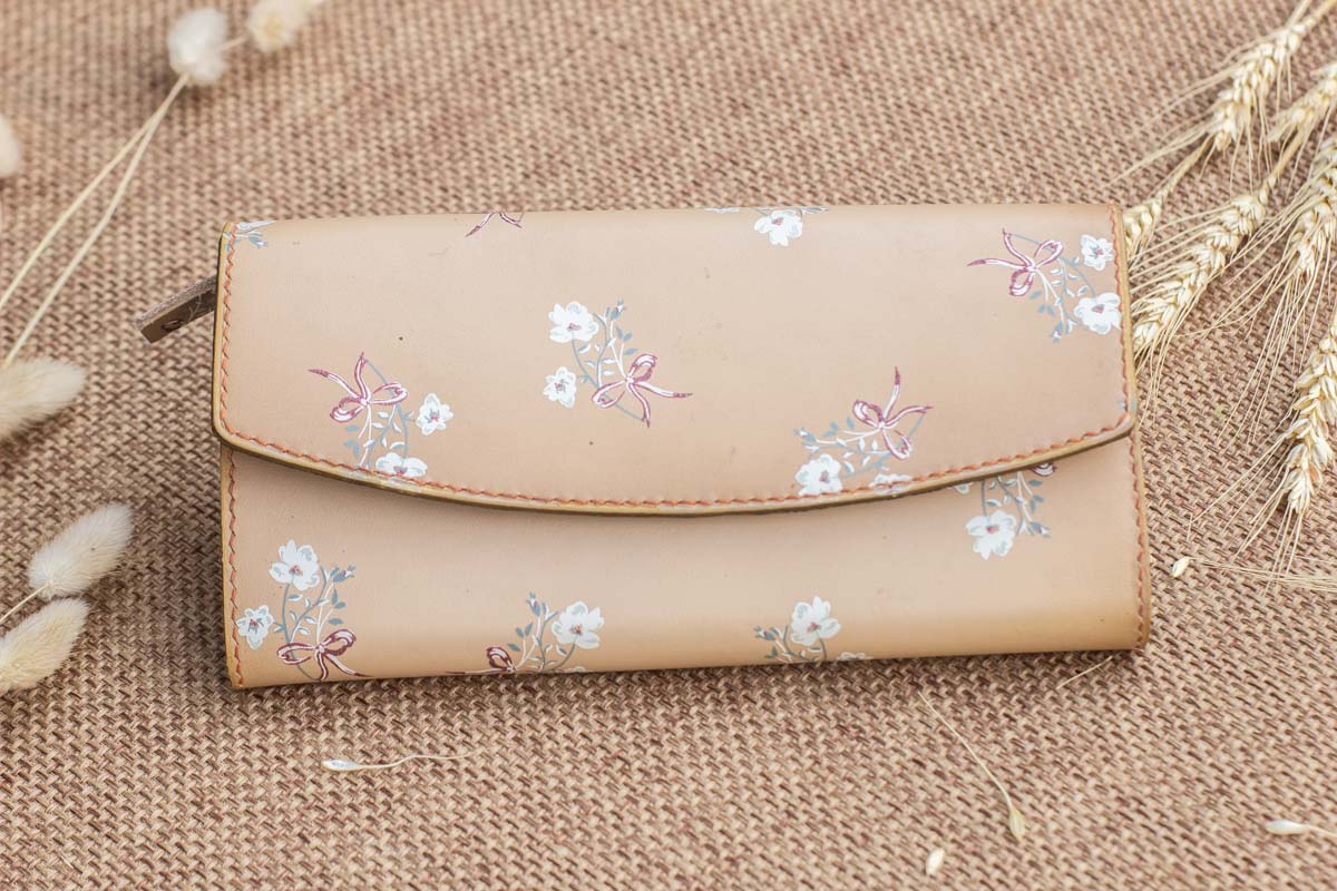 Ví cầm tay nữ handmade, in hoa 15