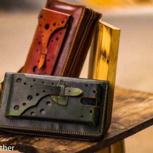 Ví cầm tay handmade cao cấp - Vegetable tanned 7