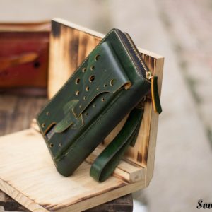 Ví cầm tay handmade cao cấp – Vegetable tanned 12