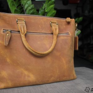 Cặp da bò sap handmade cao cấp – nâu 13