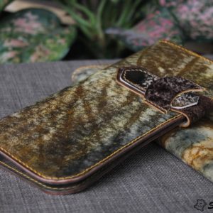Ví cầm tay handmade cao cấp – Vegetable tan patina 11