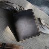 Ví da nam handmade, pullup wax xanh ngọc bích. 1