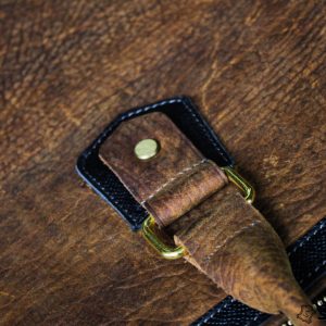 Cặp da bò vân voi handmade cao cấp – nâu đỏ 17