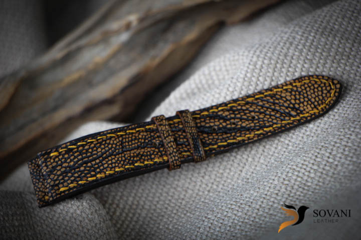 Dây đồng hồ da đà điểu handmade cao cấp 23
