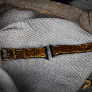 Dây đồng hồ da cá sấu handmade cao cấp màu patina siêu độc lạ – Apple Watch 11