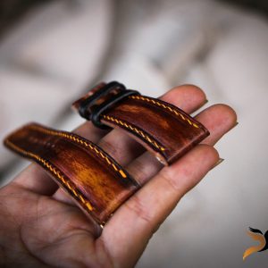Dây Da Đồng Hồ – Da Veg itali handmade khâu full- màu patina 14