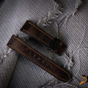 Dây Da Đồng Hồ – Da Bò Sáp handmade khâu full- màu nâu sang trọng 15