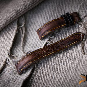 Dây Da Đồng Hồ – Da Bò Sáp handmade khâu full- màu nâu sang trọng 16
