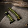 Dây đồng hồ Da Vegtan handmade – màu patina xanh lá 2