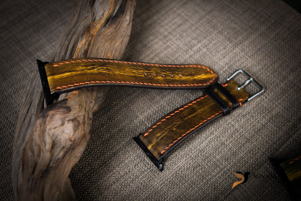 Dây đồng hồ Da Vegtan handmade luxury – apple watch 15