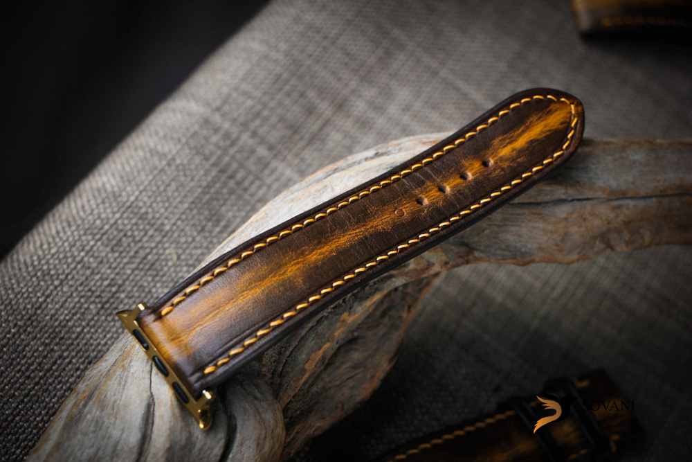 Dây đồng hồ Da Vegtan handmade – màu patina cá tính cho apple watch 9 Dây đồng hồ Da Vegtan handmade – màu patina cá tính cho apple watch 16