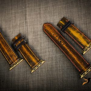 Dây đồng hồ Da Vegtan handmade – màu patina cá tính cho apple watch 15