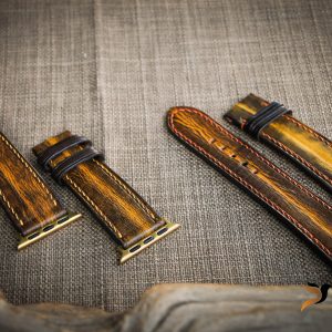 Dây đồng hồ Da Vegtan handmade – màu patina cá tính cho apple watch 14