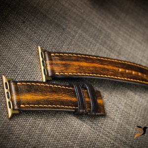 Dây đồng hồ Da Vegtan handmade – màu patina cá tính cho apple watch 13