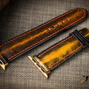 Dây đồng hồ Da Vegtan handmade – màu patina cá tính cho apple watch 12