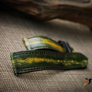 Dây đồng hồ Da Veg màu patina xanh lá 15