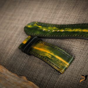 Dây đồng hồ Da Veg màu patina xanh lá 14