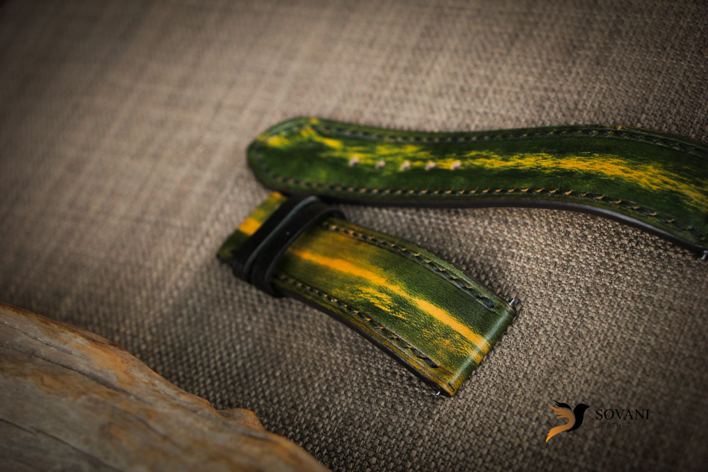 Dây đồng hồ Da Veg màu patina xanh lá 13 Dây đồng hồ Da Veg màu patina xanh lá 20