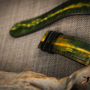 Dây đồng hồ Da Veg màu patina xanh lá 12
