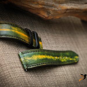 Dây đồng hồ Da Veg màu patina xanh lá 11