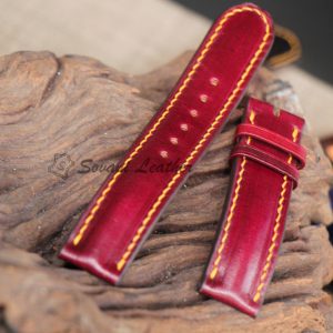 Dây da handmade cao cấp – Da bò Veg nhuộm thủ công màu nâu đỏ 10